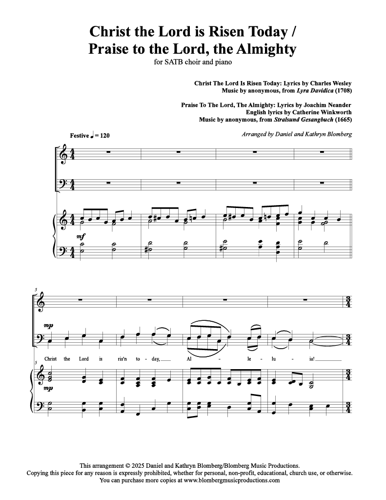 Christ the Lord is Risen Today / Praise to the Lord, the Almighty