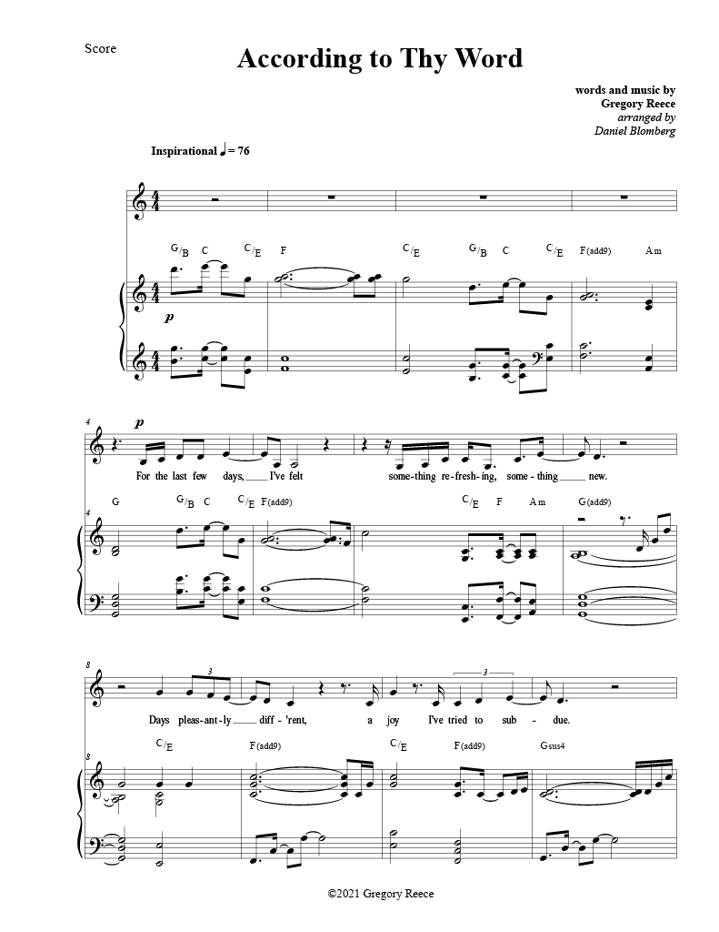 According to Thy Word