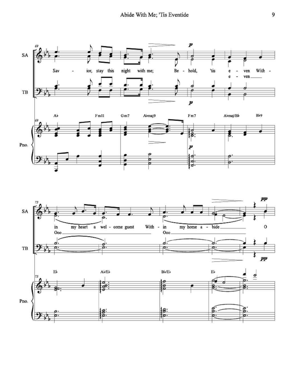 Abide With Me; 'Tis Eventide - arr. Daniel Blomberg (SATB)