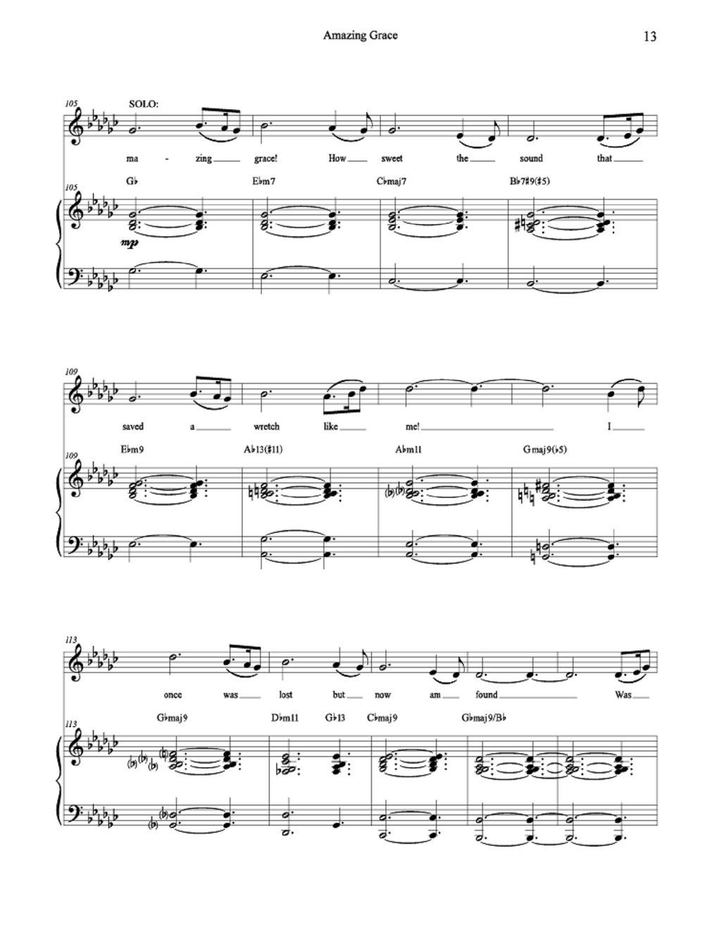 Amazing Grace - arr. Daniel Blomberg (Solo+SATB)