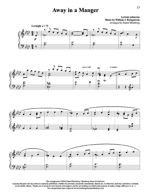 Away in a Manger - arr. Daniel Blomberg (Piano Solo)