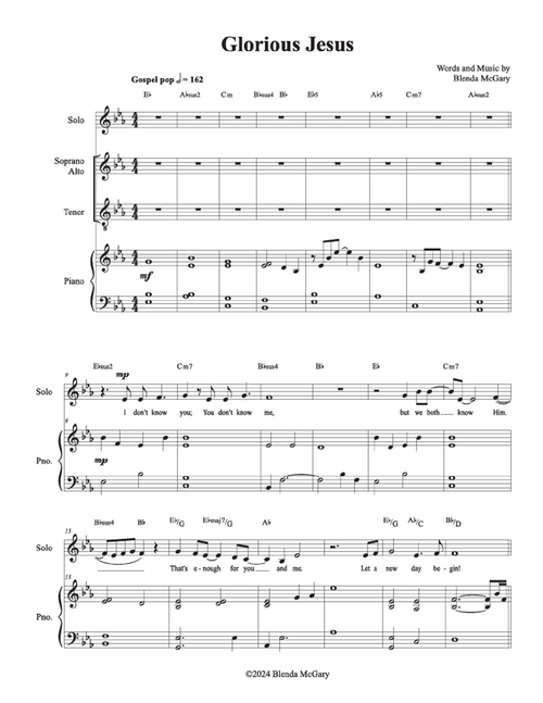 Glorious Jesus - Blenda McGary (Vocal Solo + SAT Choir)