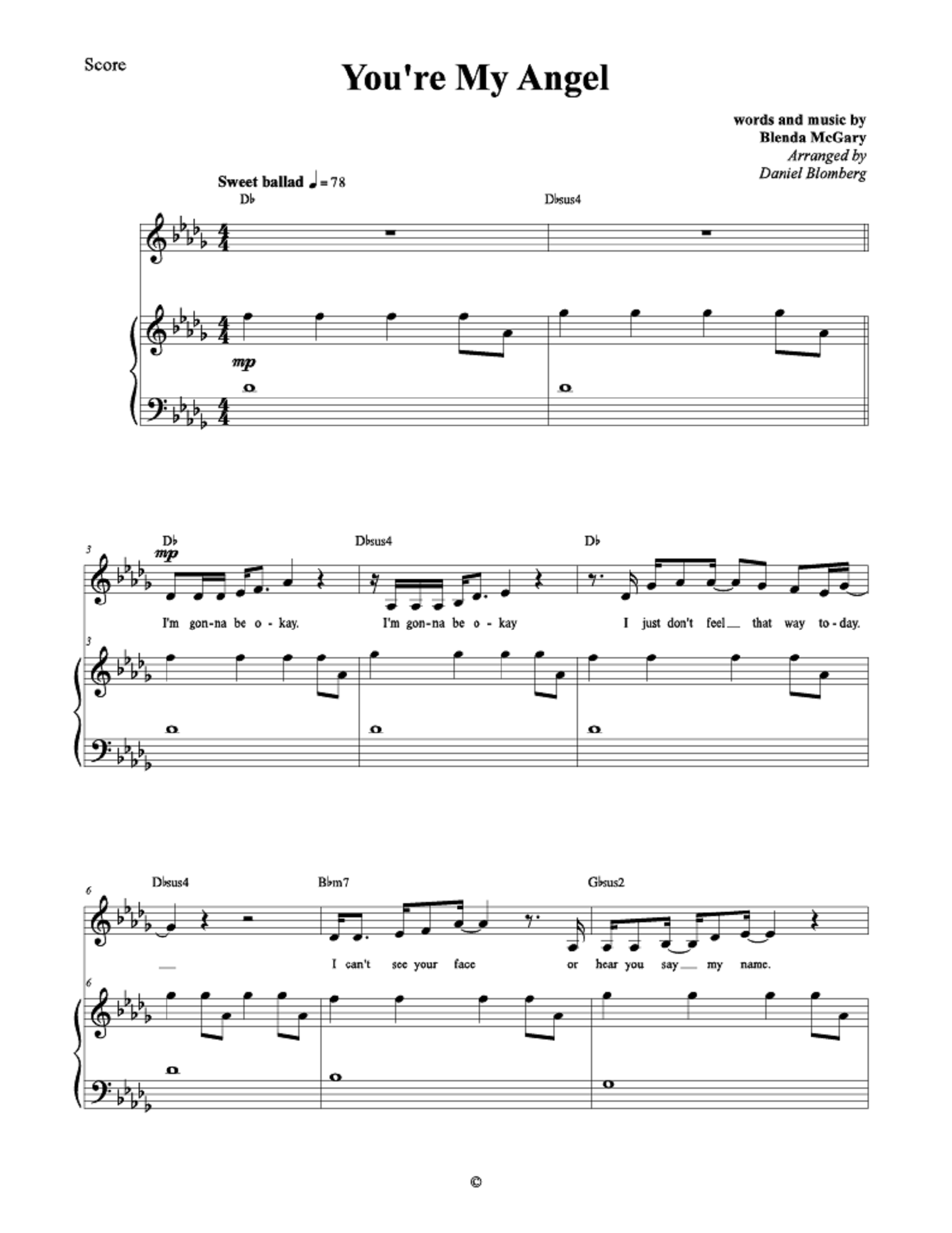 You're My Angel - Blenda McGary (Vocal Solo)