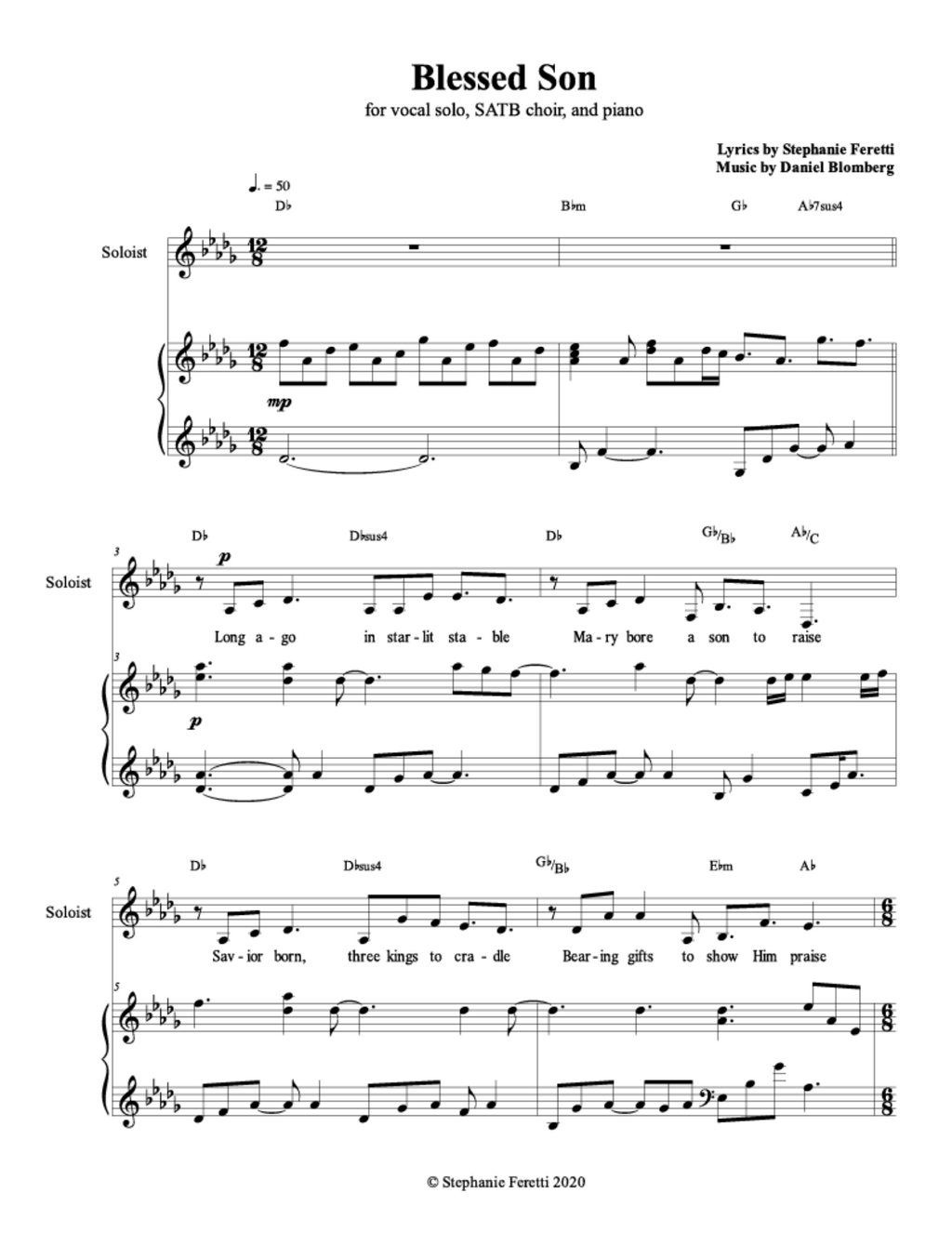 Blessed Son - Stephanie Feretti (Vocal Solo with optional SATB Choir)