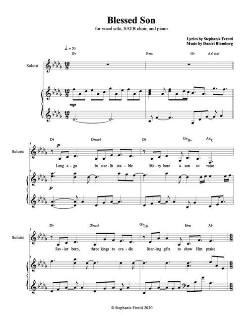 Blessed Son - Stephanie Feretti (Vocal Solo with optional SATB Choir)