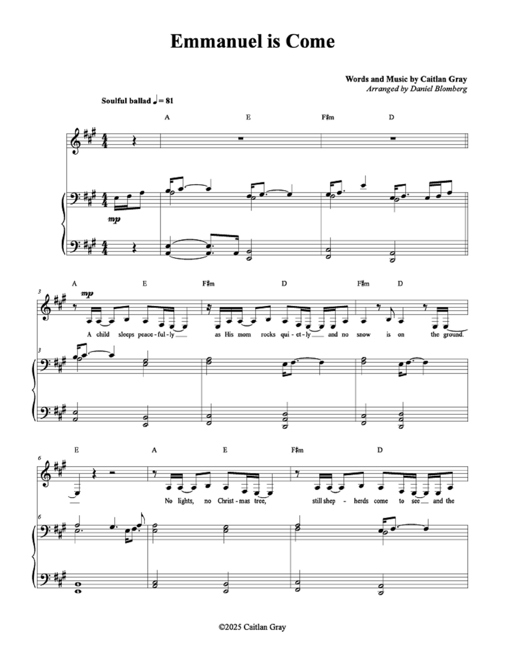 Emmanuel Is Come - Caitlan Gray (Vocal Solo)
