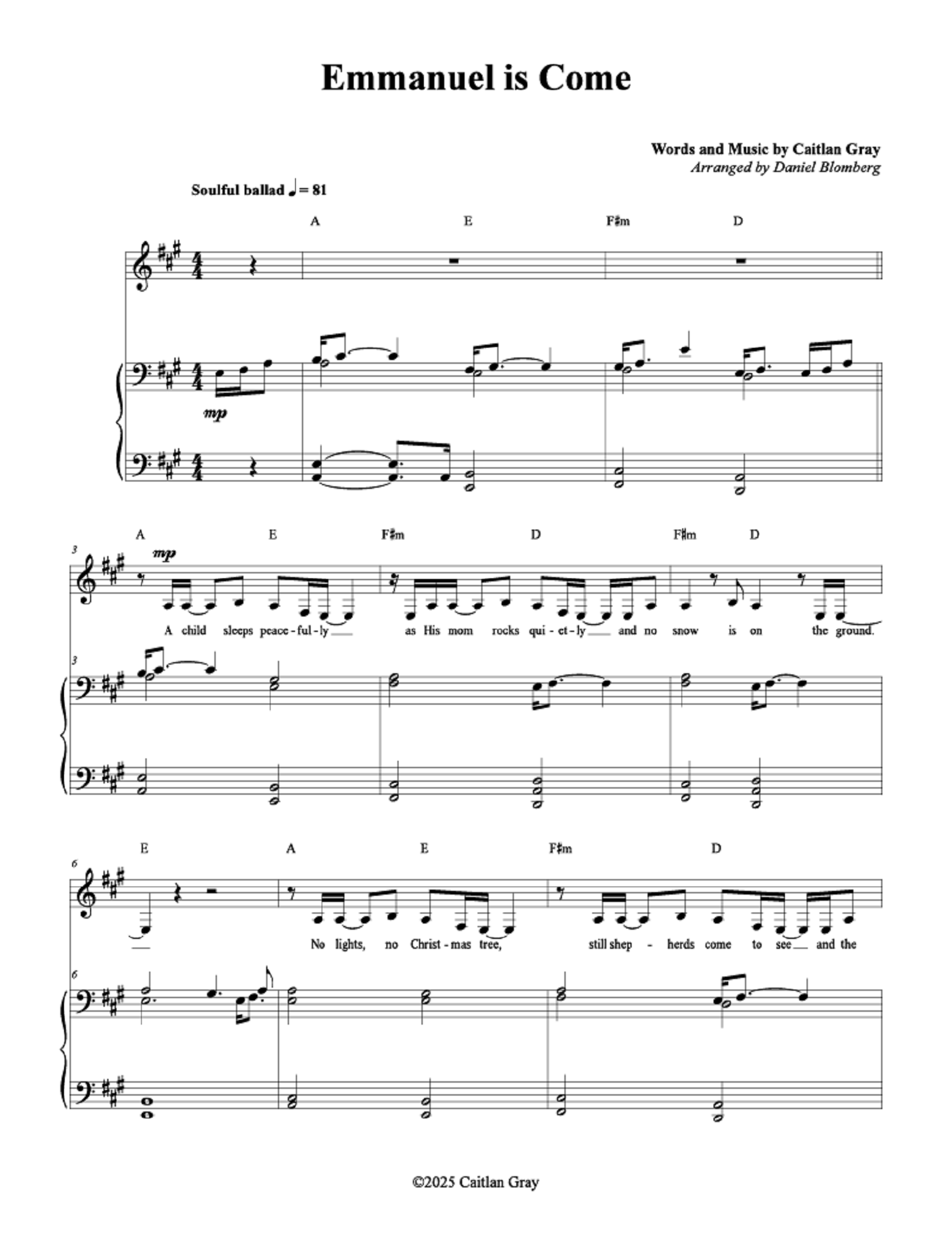 Emmanuel Is Come - Caitlan Gray (Vocal Solo)