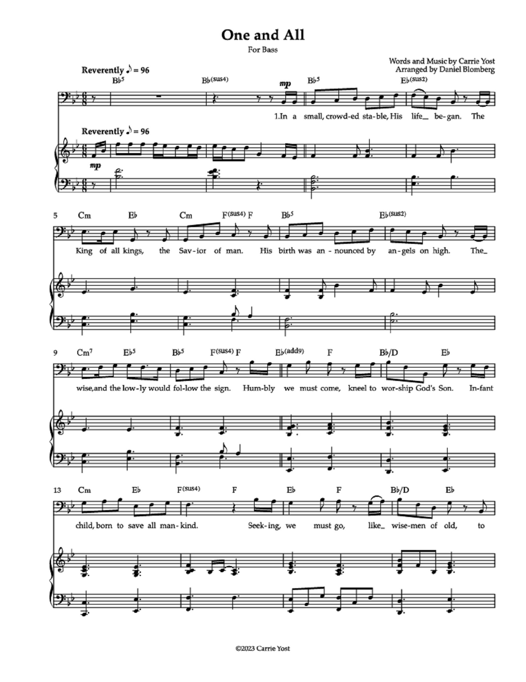One and All - Carrie Yost (Vocal Solo)