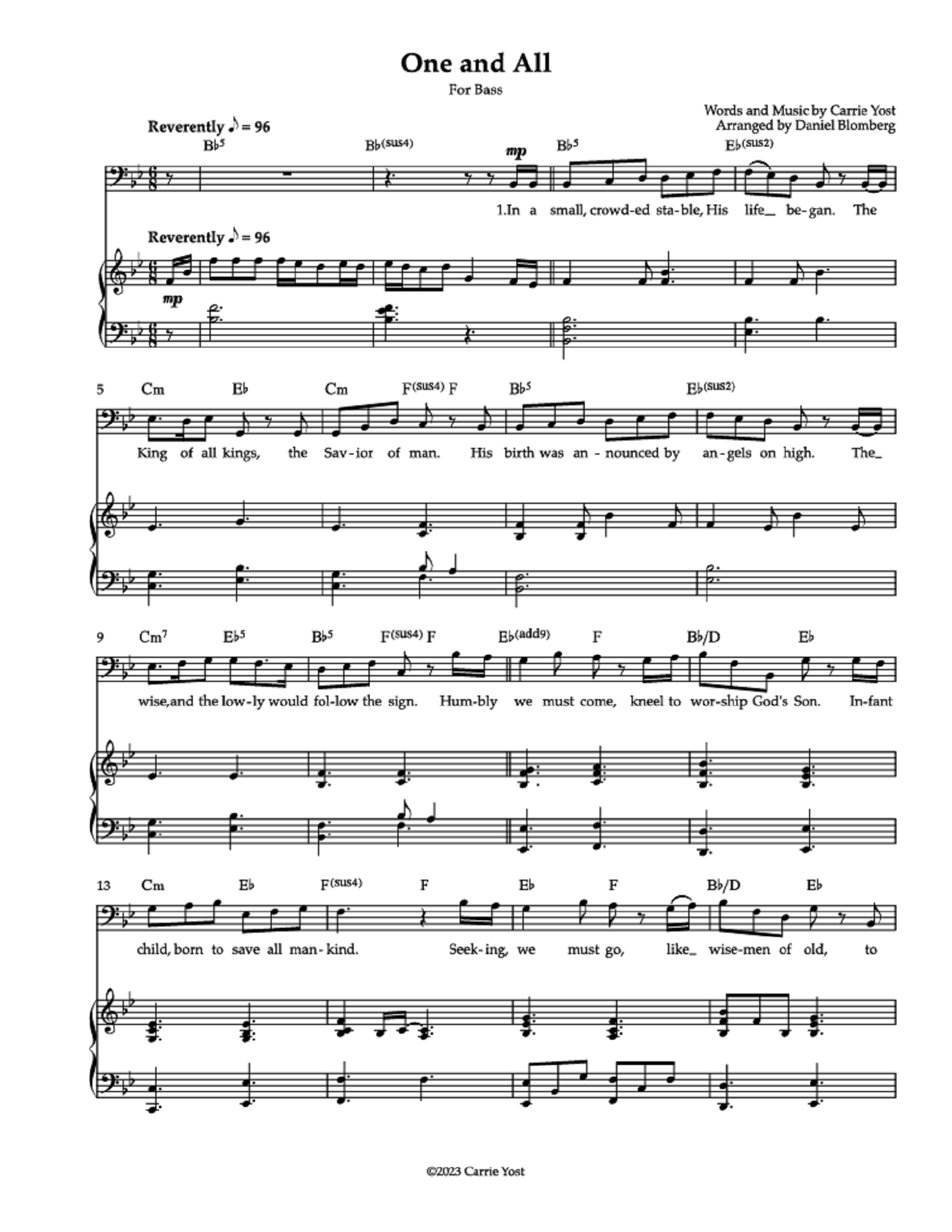 One and All - Carrie Yost (Vocal Solo)