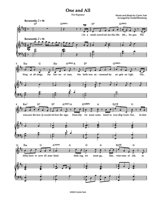 One and All - Carrie Yost (Vocal Solo)