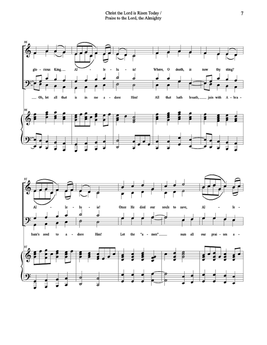 Christ the Lord is Risen Today / Praise to the Lord, the Almighty - arr. Kathryn and Daniel Blomberg (SATB)
