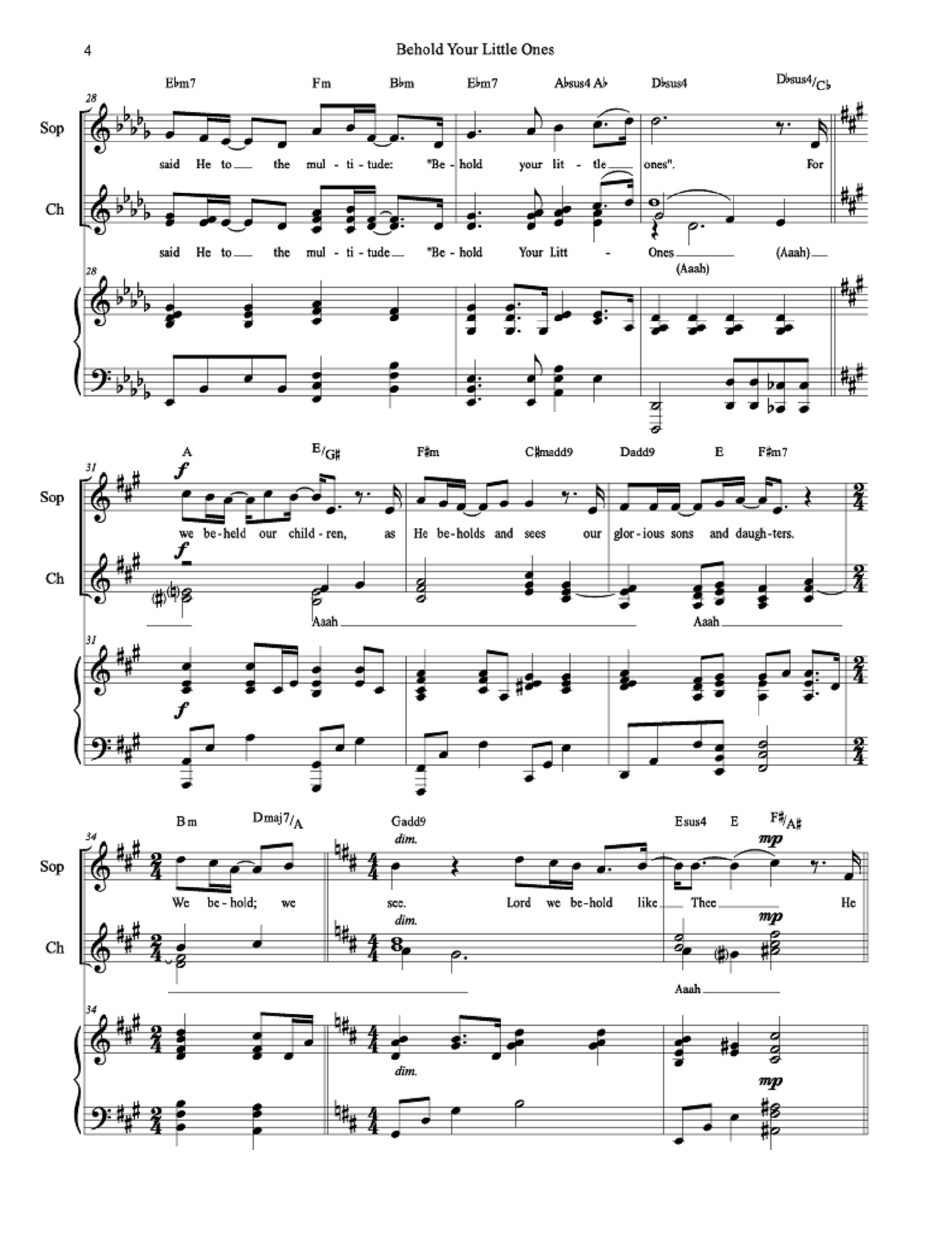Behold Your Little Ones - Colleen Solomon, Daniel Blomberg (Vocal Solo with optional Children's Choir)