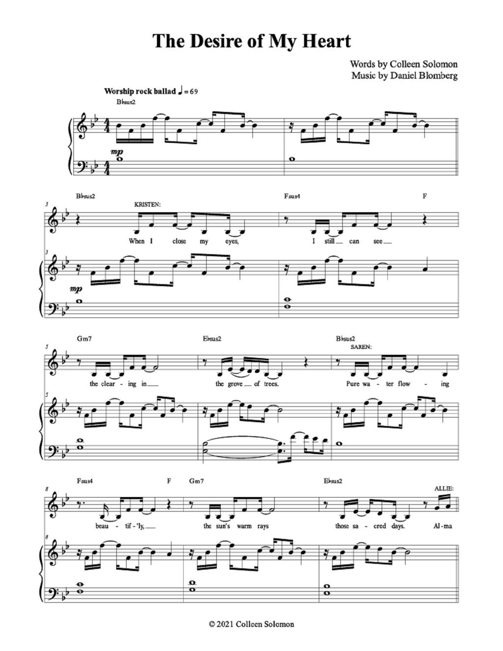 The Desire of My Heart - Colleen Solomon, Daniel Blomberg (3 female soloists)