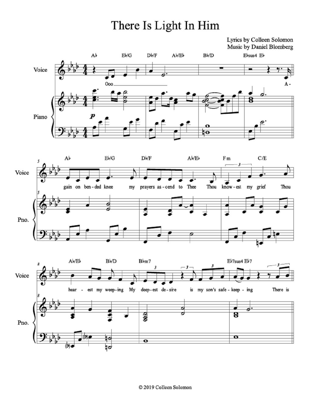 There Is Light in Him - Colleen Solomon, Daniel Blomberg (Vocal Solo)