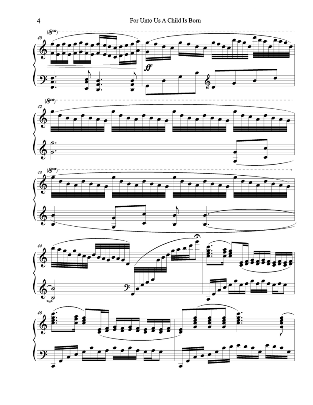 For Unto Us a Child is Born - arr. Garth W. Smith (Piano Solo)