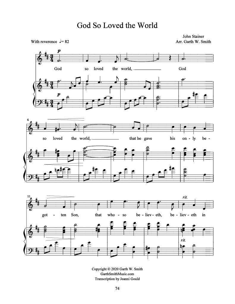 God So Loved the World (vocal solo)