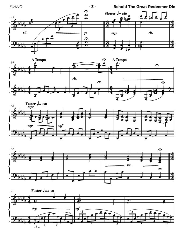 Behold the Great Redeemer Die - arr. Garth W. Smith (Piano Solo)