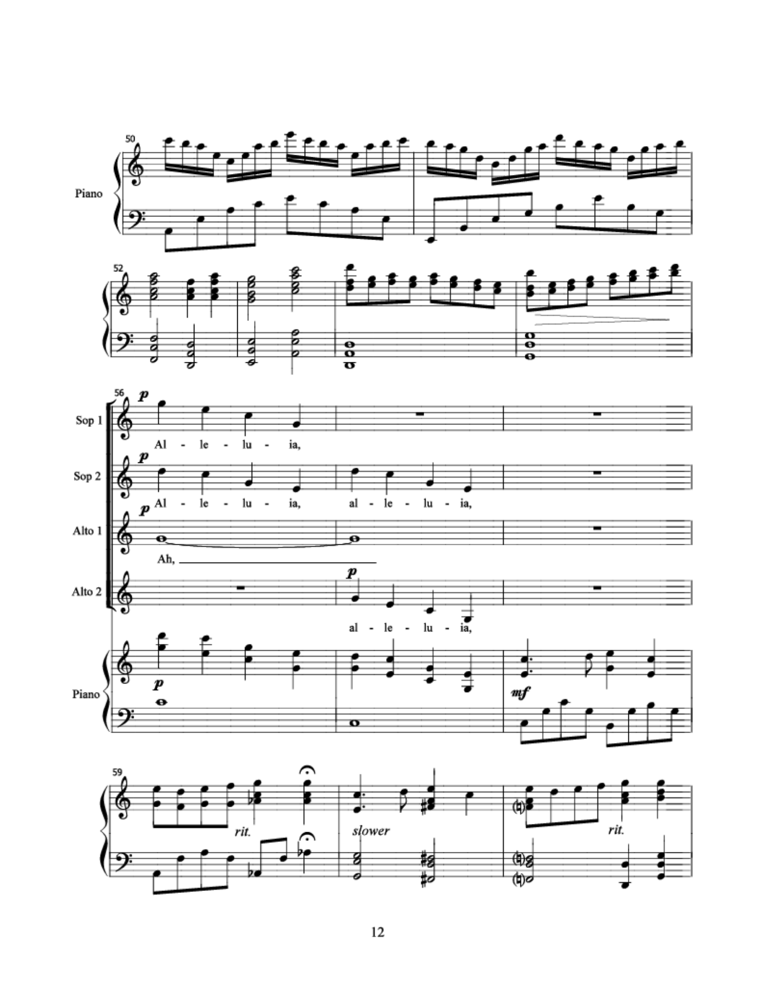 He is Risen - arr. Garth W. Smith (Piano Solo with supporting SSAA Women's Choir)