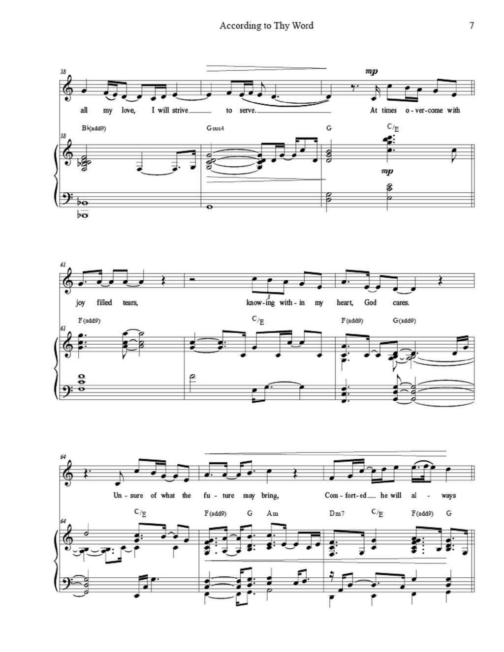 According to Thy Word - Greg Reece, Daniel Blomberg (Vocal Solo)