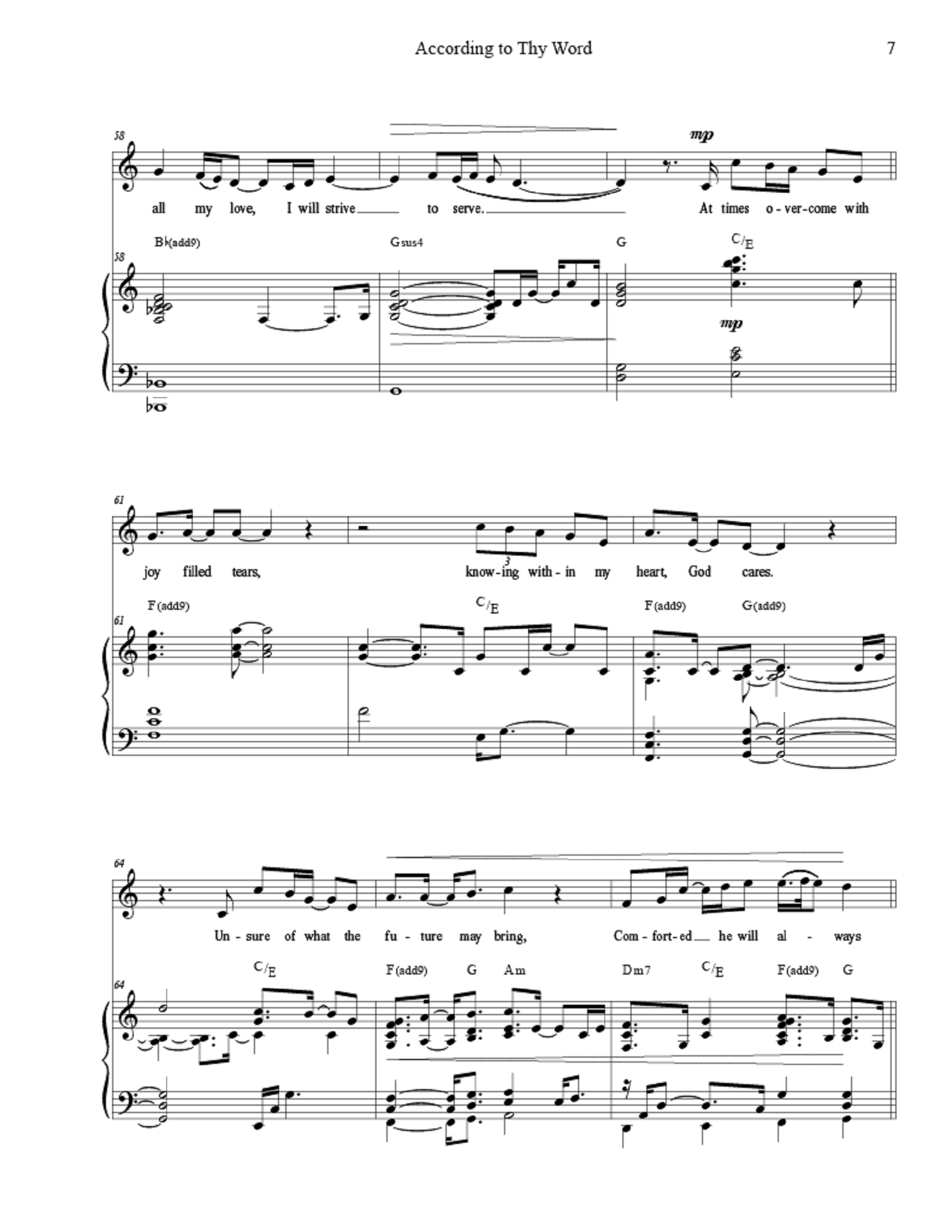 According to Thy Word - Greg Reece, Daniel Blomberg (Vocal Solo)