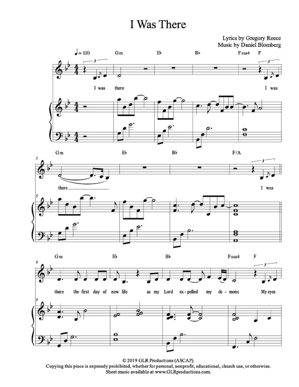 I Was There - Greg Reece, Daniel Blomberg (Vocal Solo)