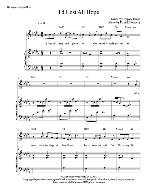 I'd Lost All Hope - Greg Reece, Daniel Blomberg (Vocal Solo)