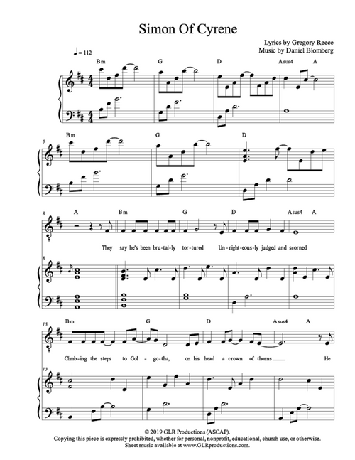 Simon of Cyrene - Greg Reece, Daniel Blomberg (Vocal Solo)