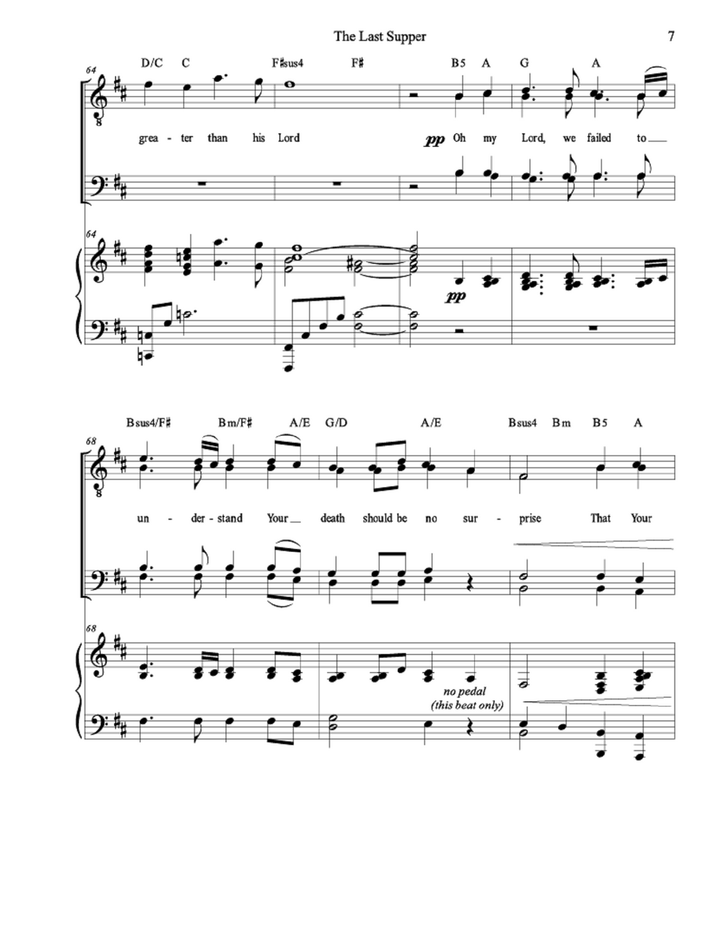 The Last Supper - Greg Reece, Daniel Blomberg (3 Male Soloists + TTBB Choir)