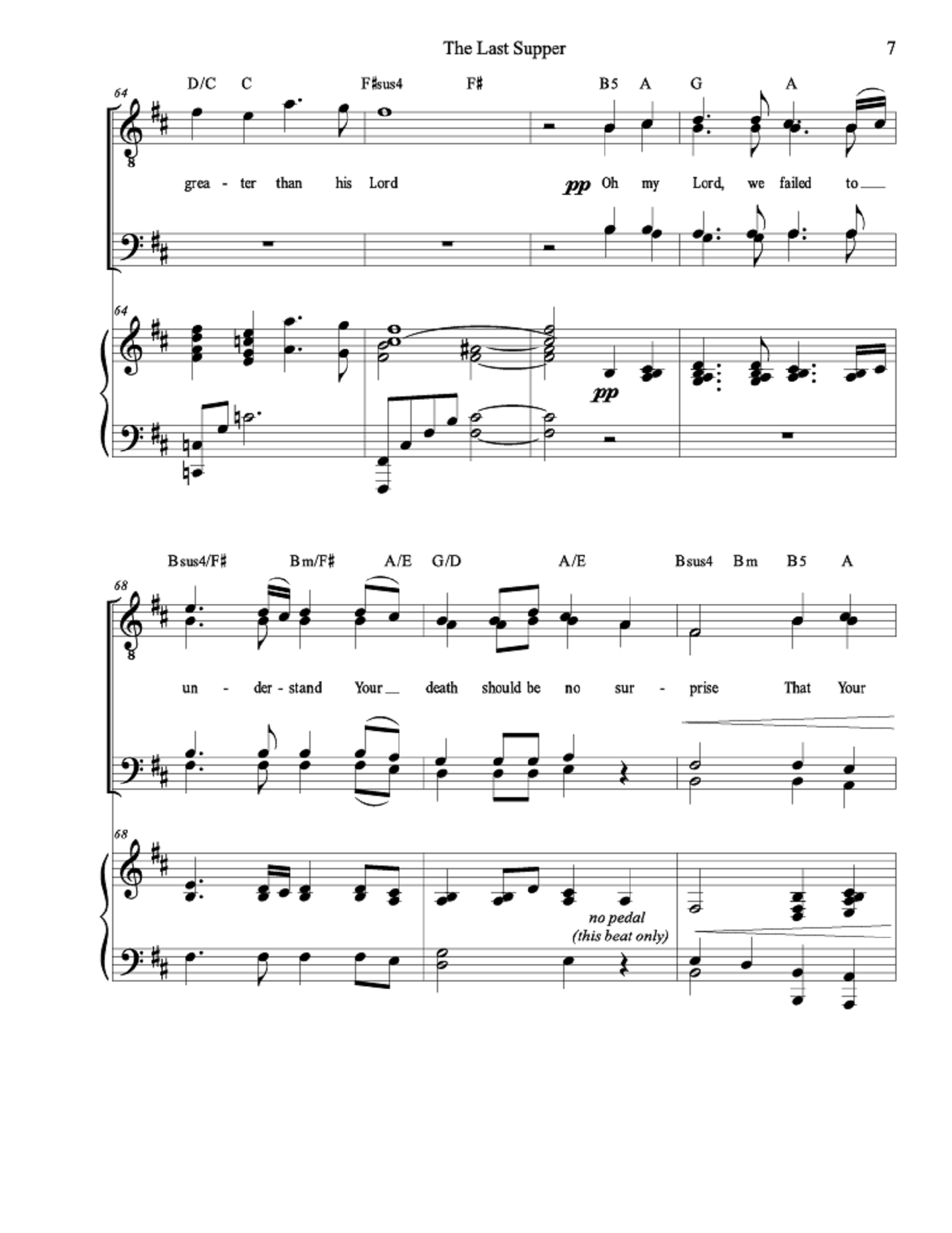 The Last Supper - Greg Reece, Daniel Blomberg (3 Male Soloists + TTBB Choir)