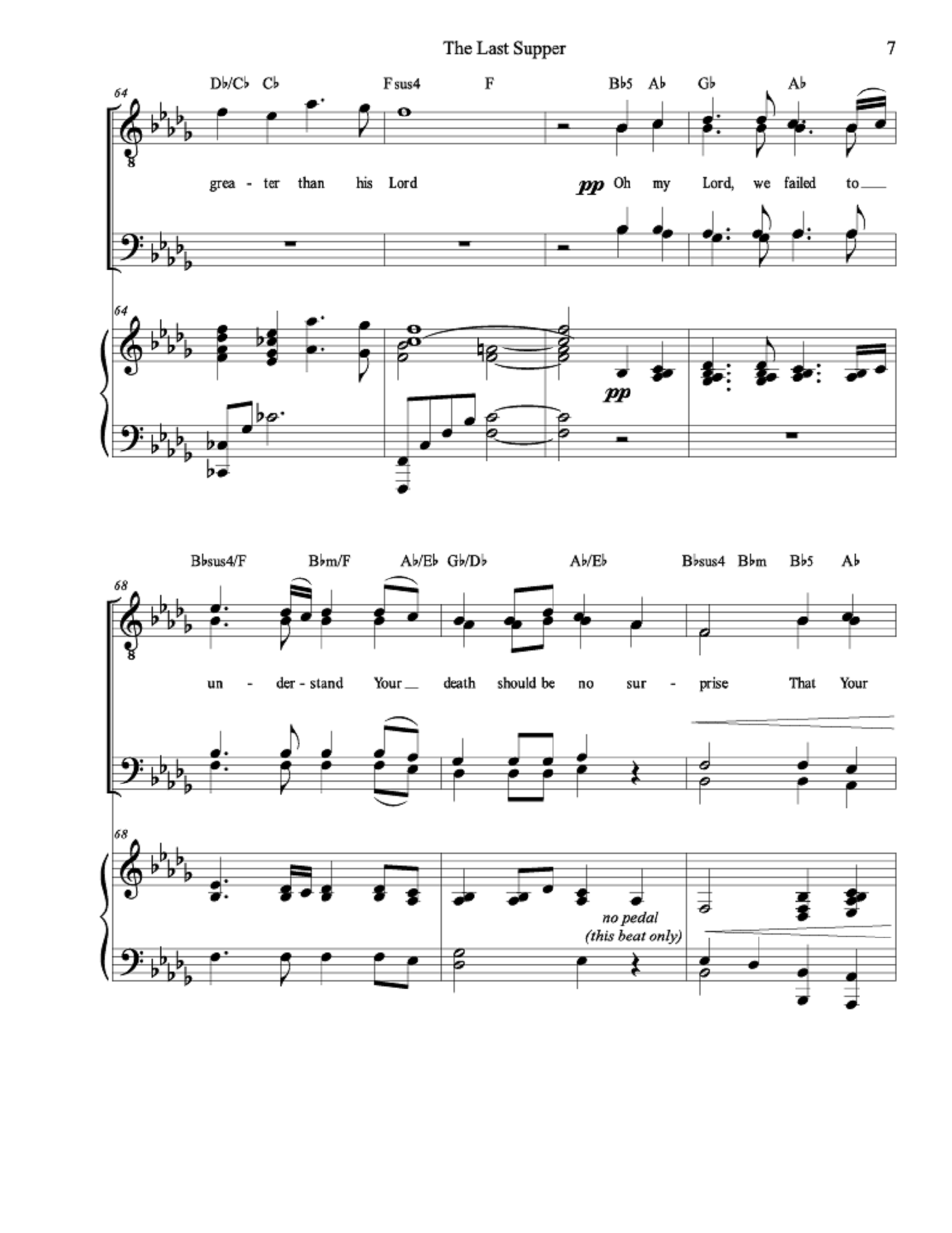 The Last Supper - Greg Reece, Daniel Blomberg (3 Male Soloists + TTBB Choir)