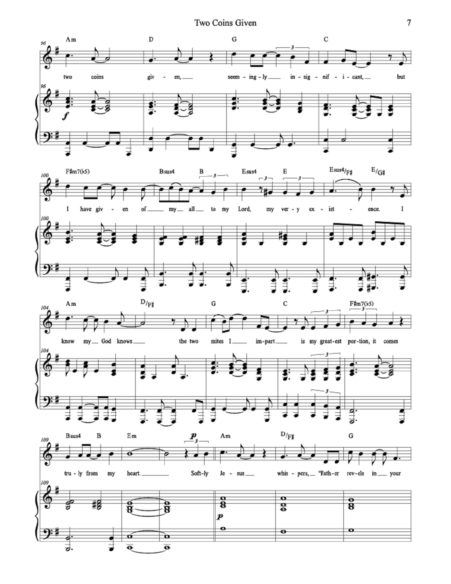 Two Coins Given - Greg Reece, Daniel Blomberg (Vocal Solo)