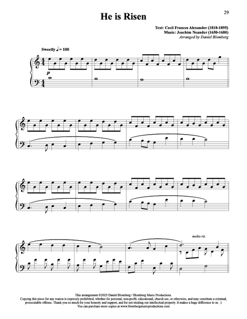 He Is Risen (Songbook) - Daniel Blomberg (Advanced Piano Solos [for Easter])