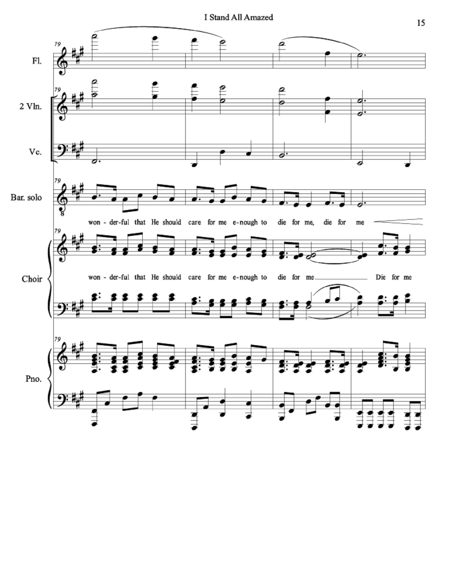 I Stand All Amazed - arr. Daniel Blomberg (SATB+soloist+piano+optional: 2 violins+cello+flute)