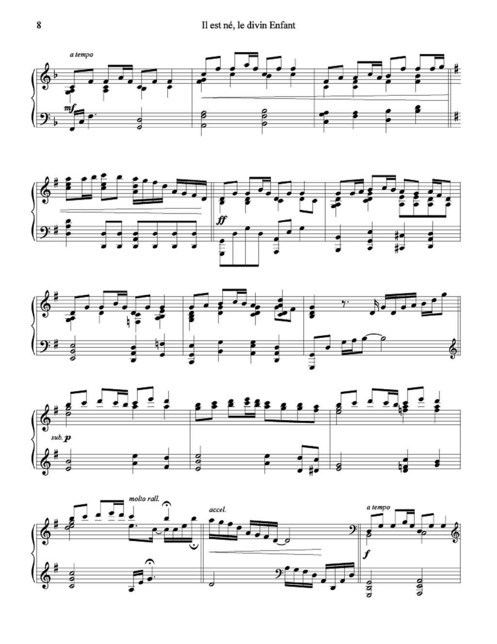 Il est né, le divin Enfant (He Is Born, the Divine Christ Child) - arr. Daniel Blomberg (Piano Solo)