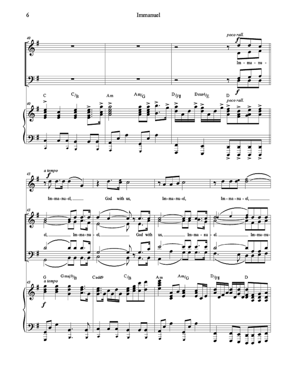 Immanuel - Cindy Goulding (Solo + SATB Choir)