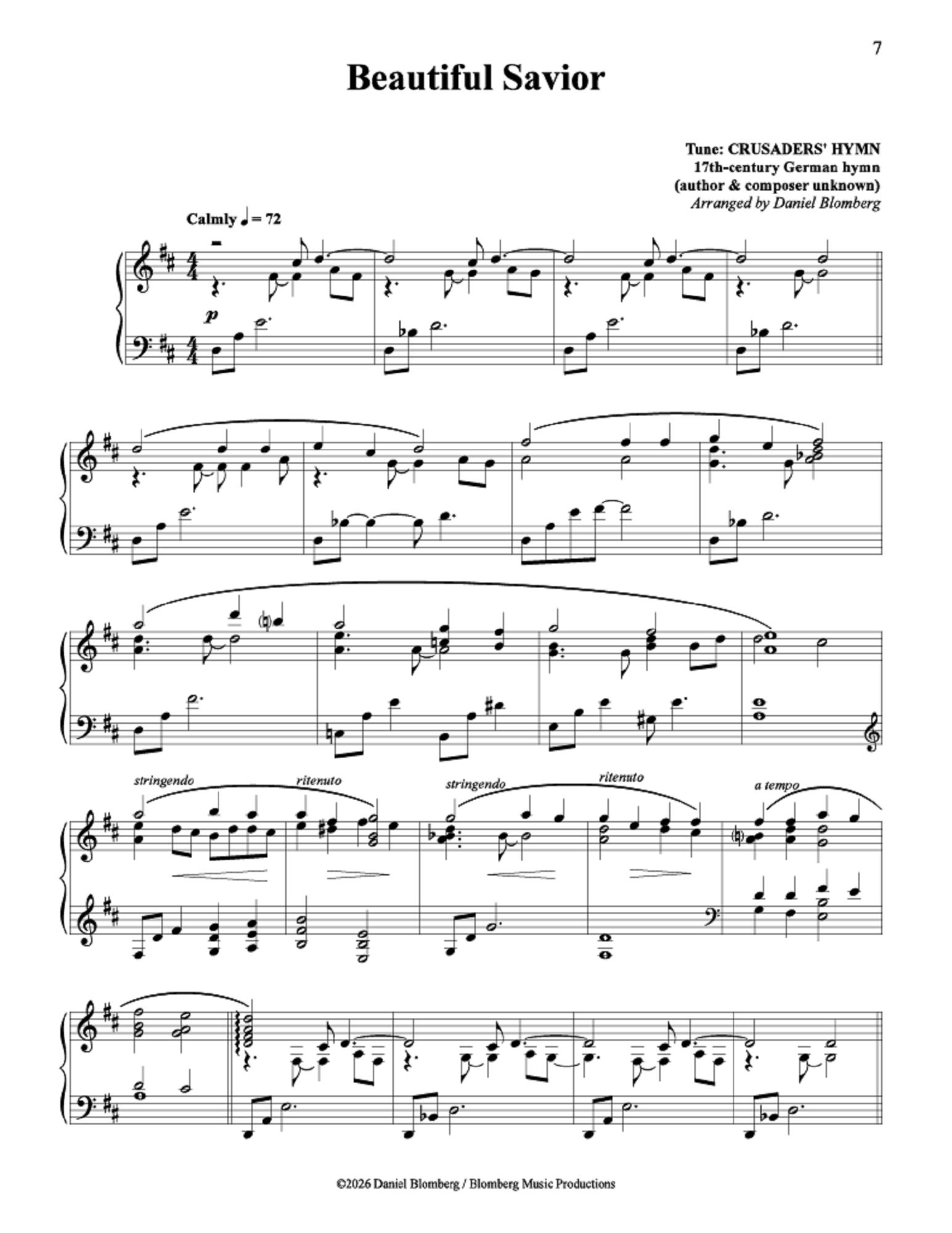 In God's Care - Daniel Blomberg (Advanced Piano Solos)