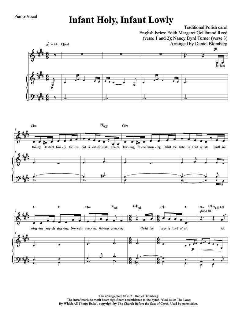 Infant Holy, Infant Lowly