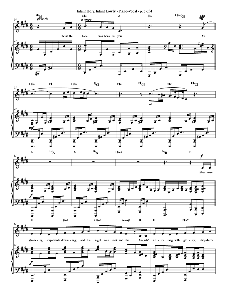 Infant Holy, Infant Lowly