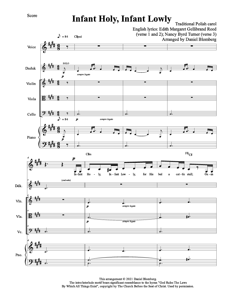 Infant Holy, Infant Lowly