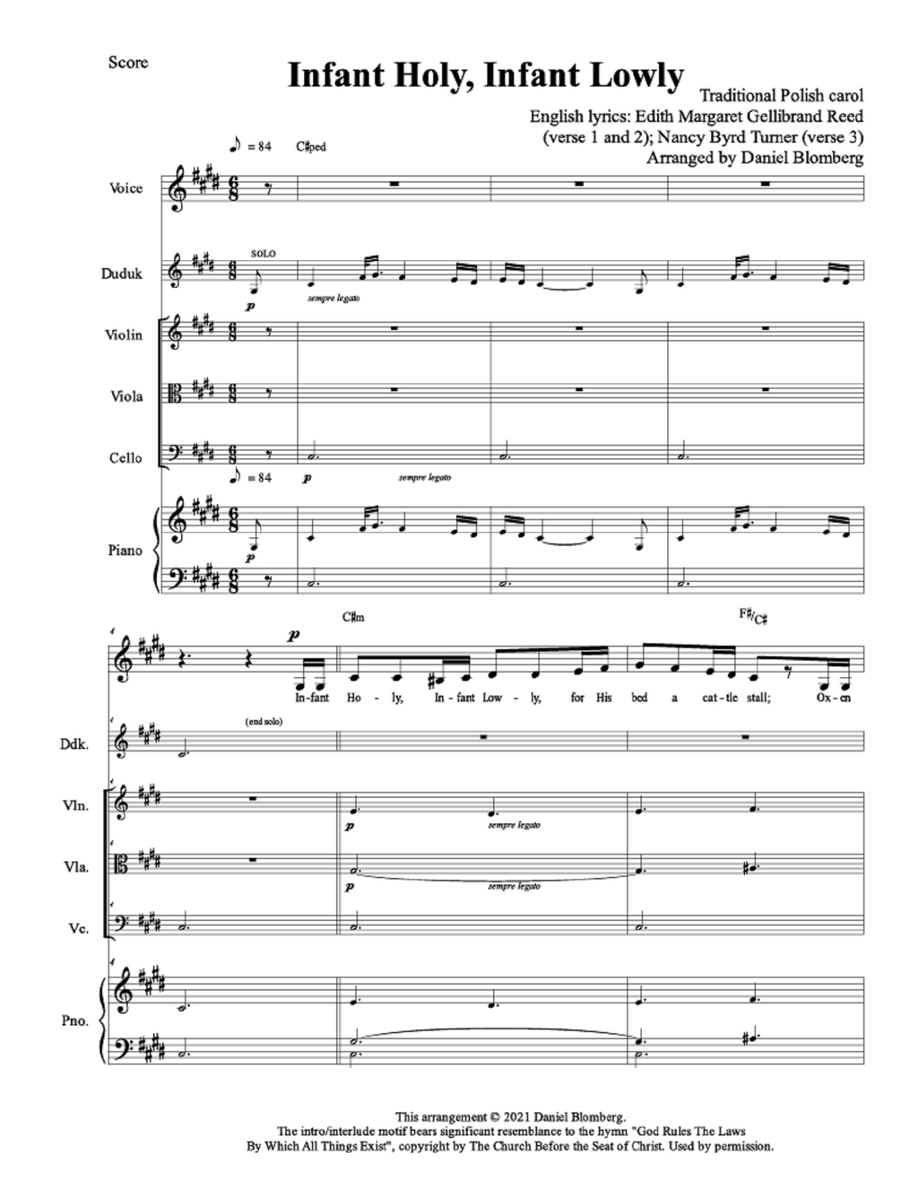 Infant Holy, Infant Lowly (Vocal Solo / Small Ensemble)