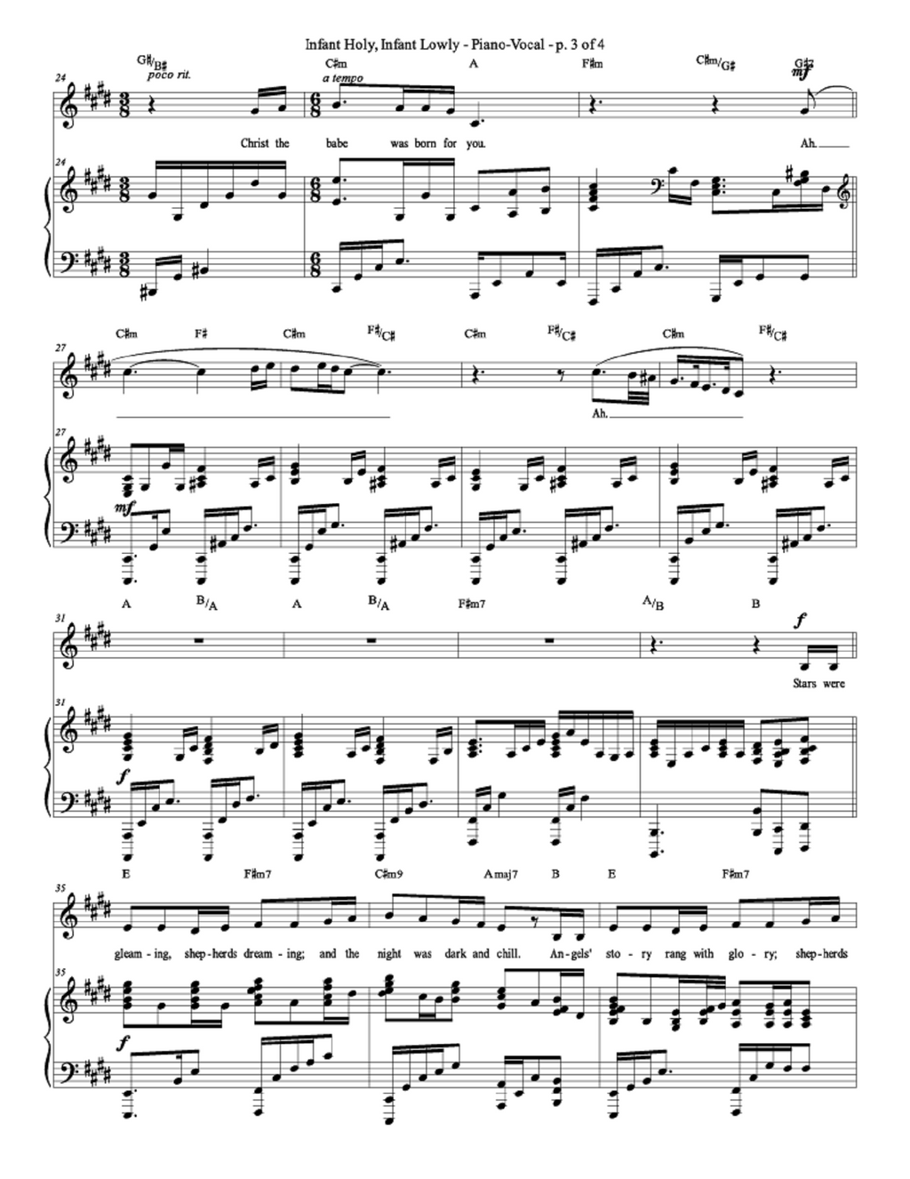 Infant Holy, Infant Lowly (Vocal Solo / Small Ensemble)
