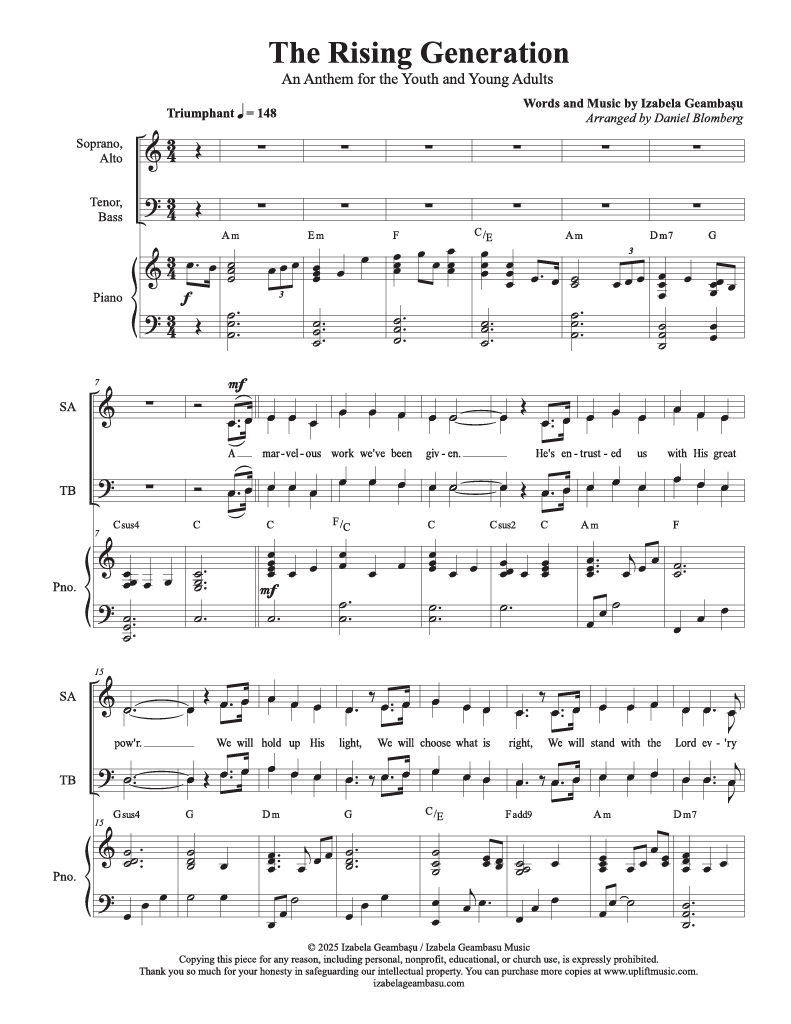 The Rising Generation – An Anthem for the Youth and Young Adults