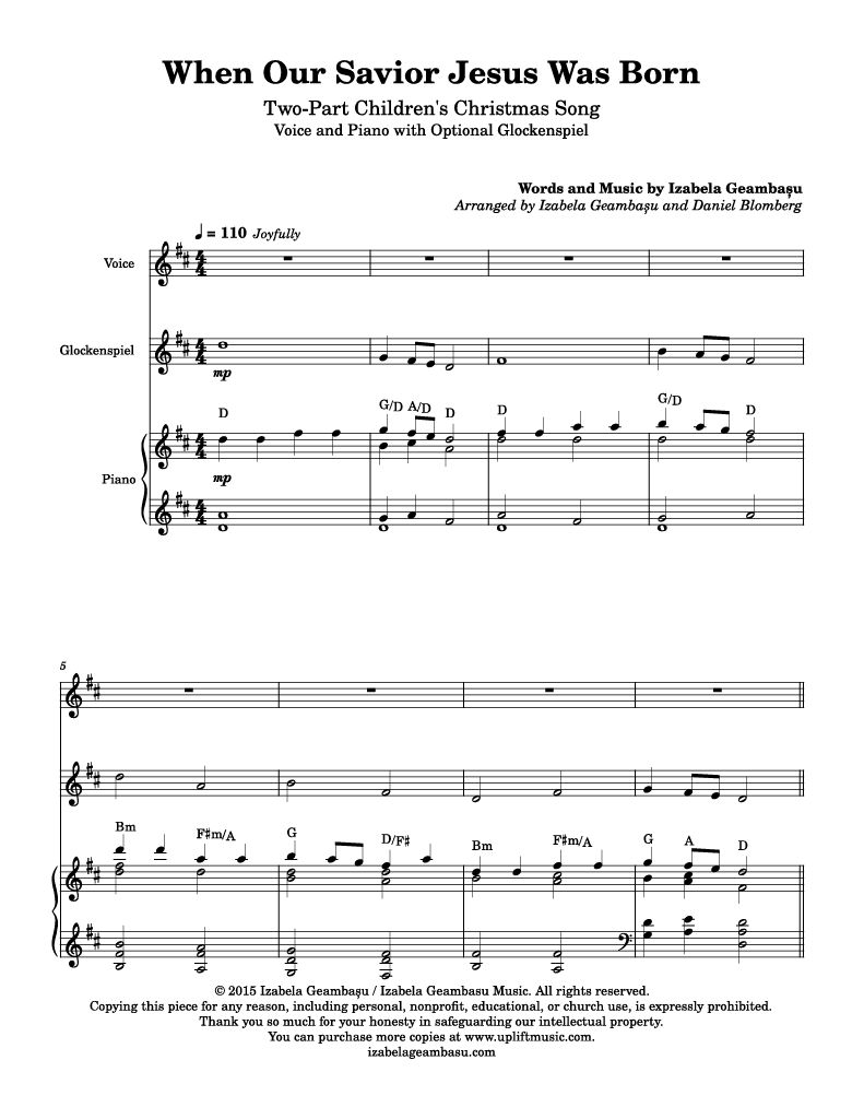 When Our Savior Jesus Was Born