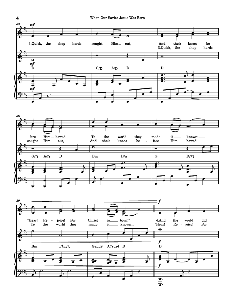 When Our Savior Jesus Was Born