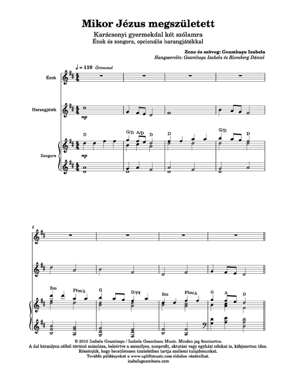 Mikor Jézus megszületett - Izabela Geambașu (Children's Song / Vocal Duet)