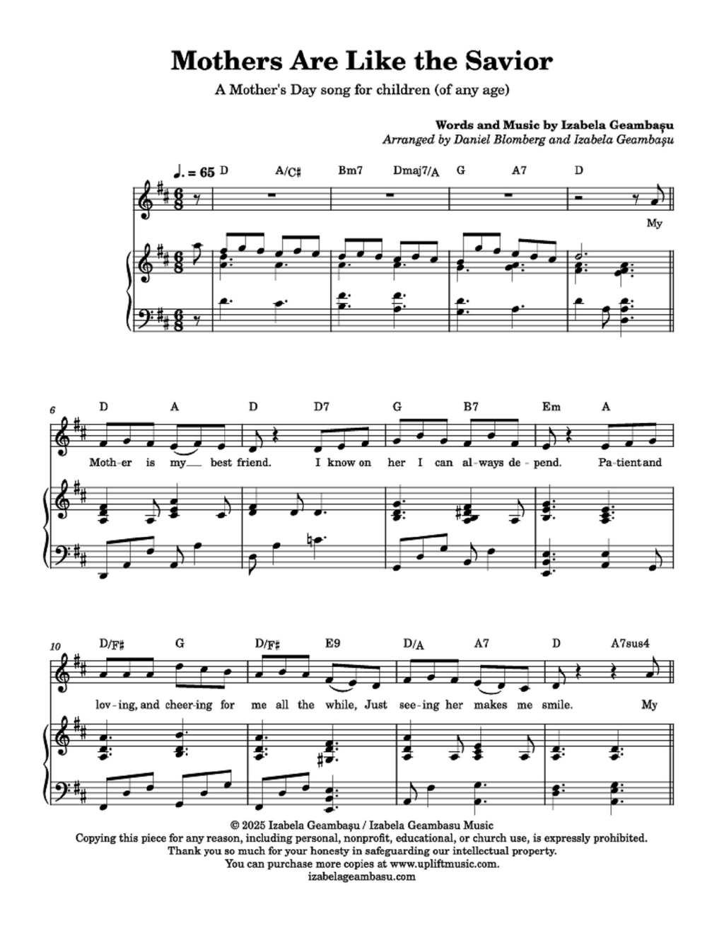 Mothers Are Like the Savior - Izabela Geambașu (Children and Youth Mother's and Father's Day Song)