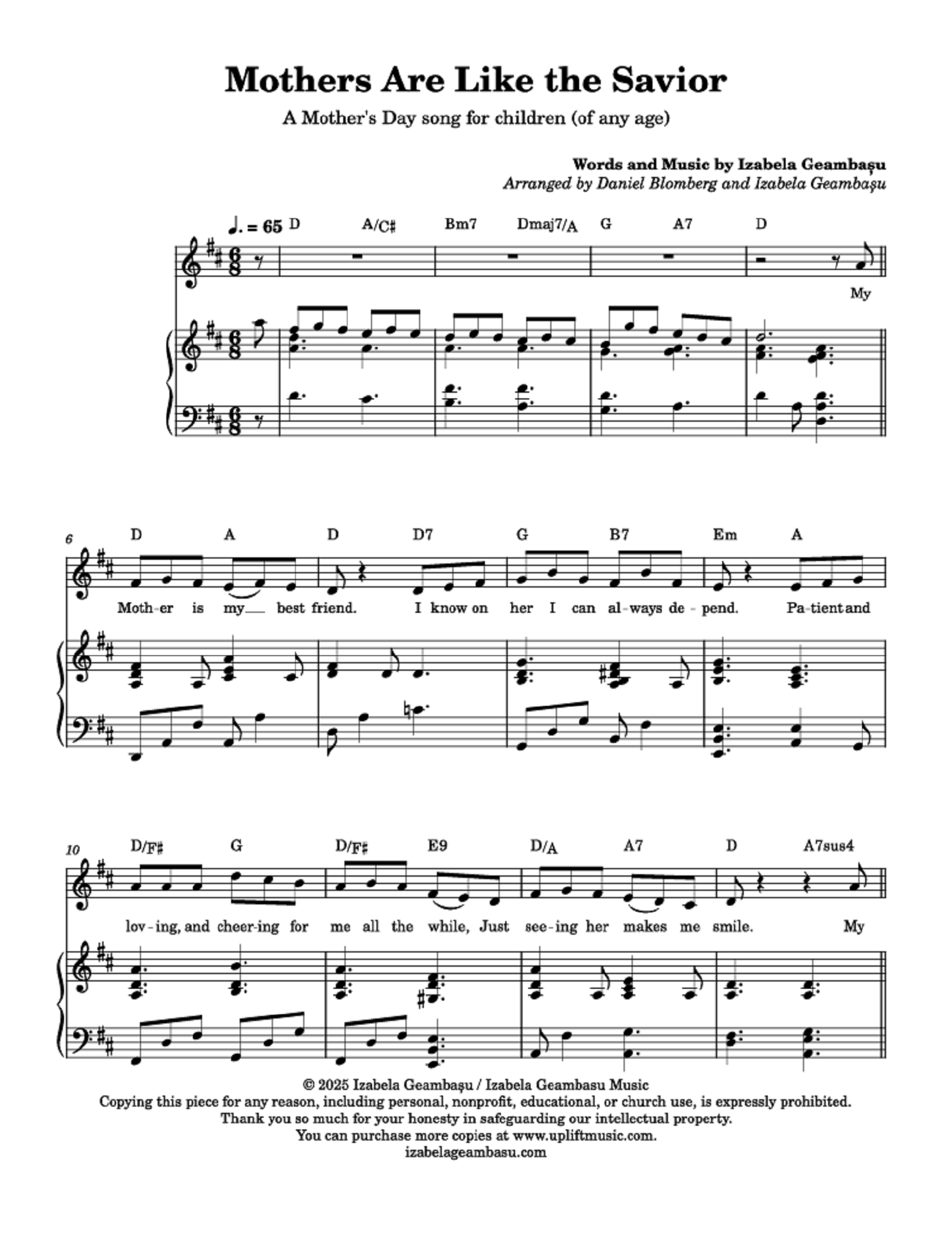 Mothers Are Like the Savior - Izabela Geambașu (Children and Youth Mother's and Father's Day Song)