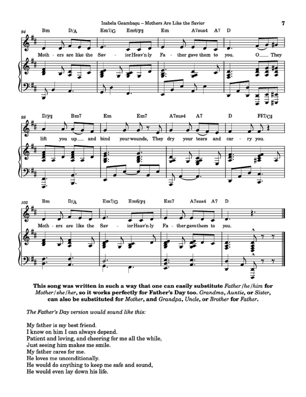 Mothers Are Like the Savior - Izabela Geambașu (Children and Youth Mother's and Father's Day Song)