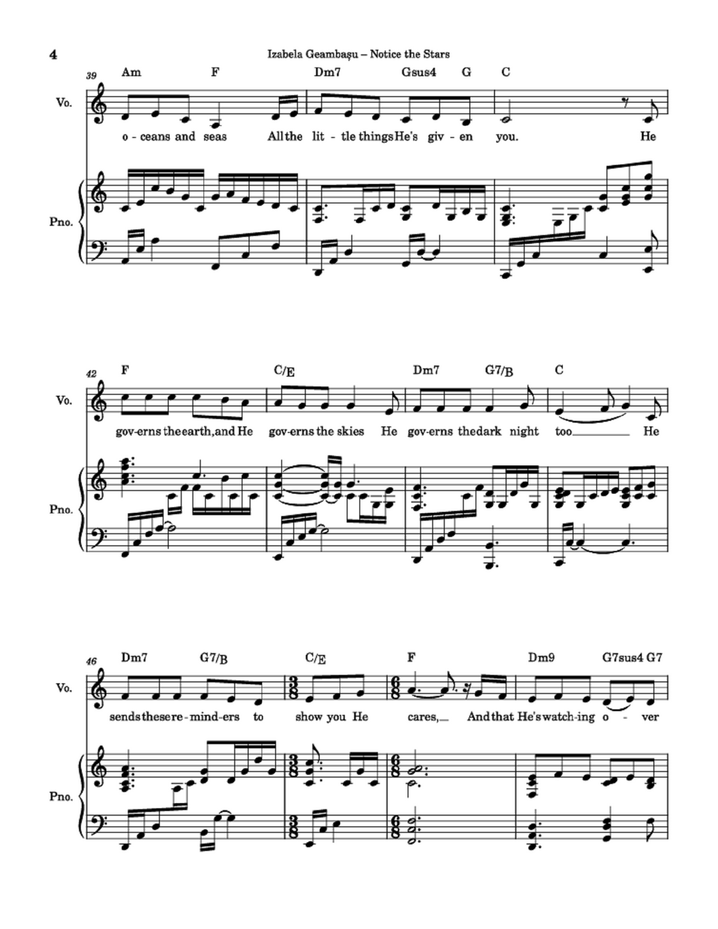 Notice the Stars - Izabela Geambașu (Lullaby / Children's Song for Vocal Solo / Duet / Trio / Children's Choir / Youth Choir / SA / Soloists + Choir)