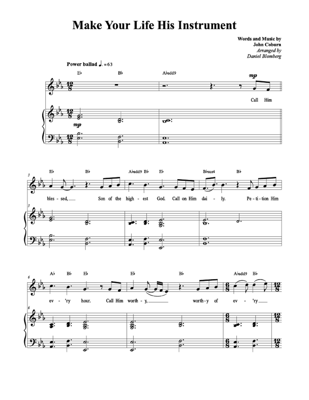 Make Your Life His Instrument - John Coburn (Vocal Solo)